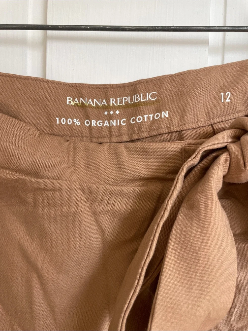 Banana Republic Camel Tie-Waist Wide-Leg Pants